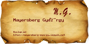 Mayersberg György névjegykártya