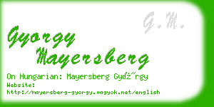 gyorgy mayersberg business card